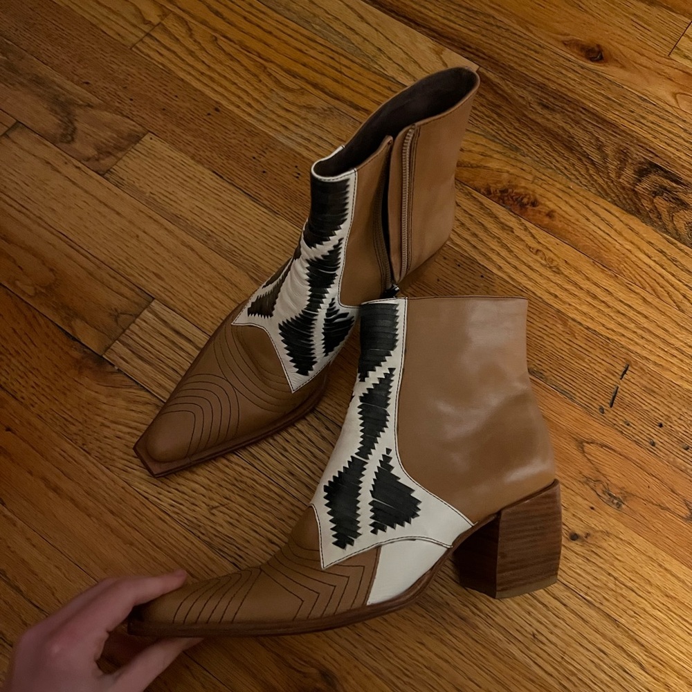 Vintage Uffizi Italian Leather Cowboy Boots